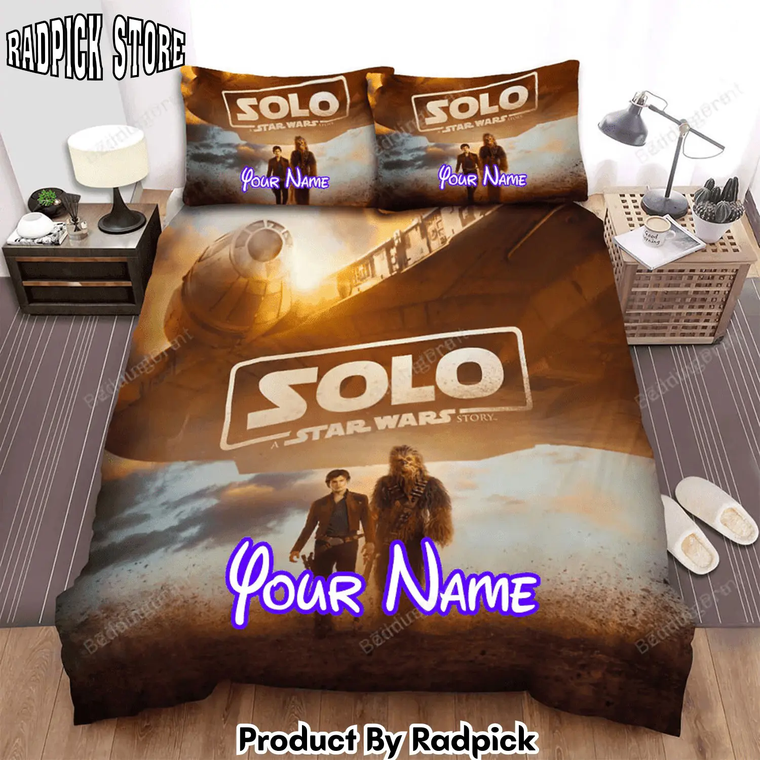 Radpick solo a star wars story spaceship movie poster bed sheets duvet cover personalized name bedding sets rp3272198
